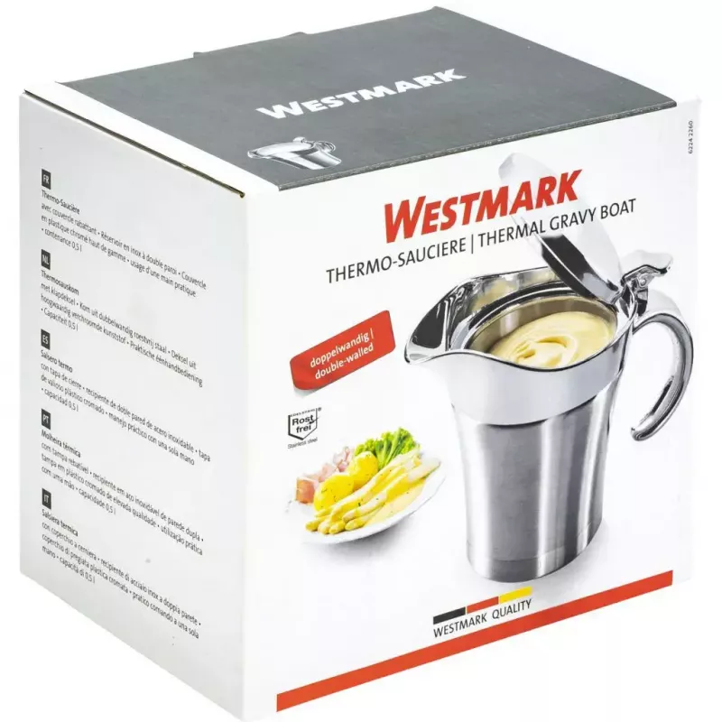 Mērces trauks Westmark 62242260, nerūsējošais tērauds ar plastmasas daļām, 500 ml, 143×115×180 mm