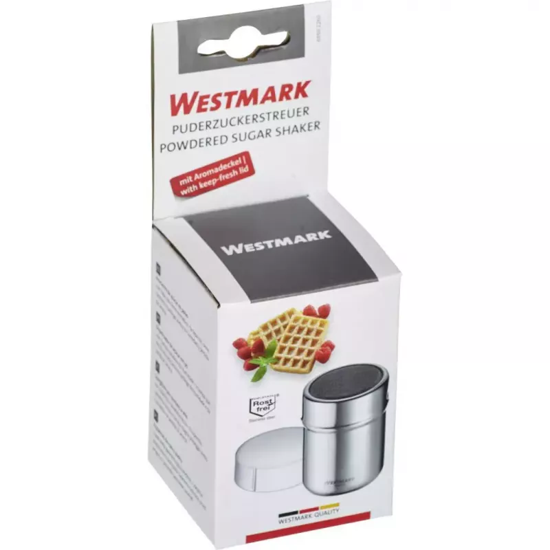Cukura dozators Westmark 69502260 — apaļš, nerūsējošais tērauds + polipropilēns, 62×62×82 mm