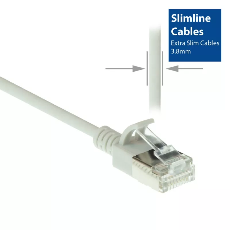 ACT Grey 7m LSZH U/FTP CAT6A datacenter plāns savienojuma kabelis ar snagless RJ45 savienotājiem