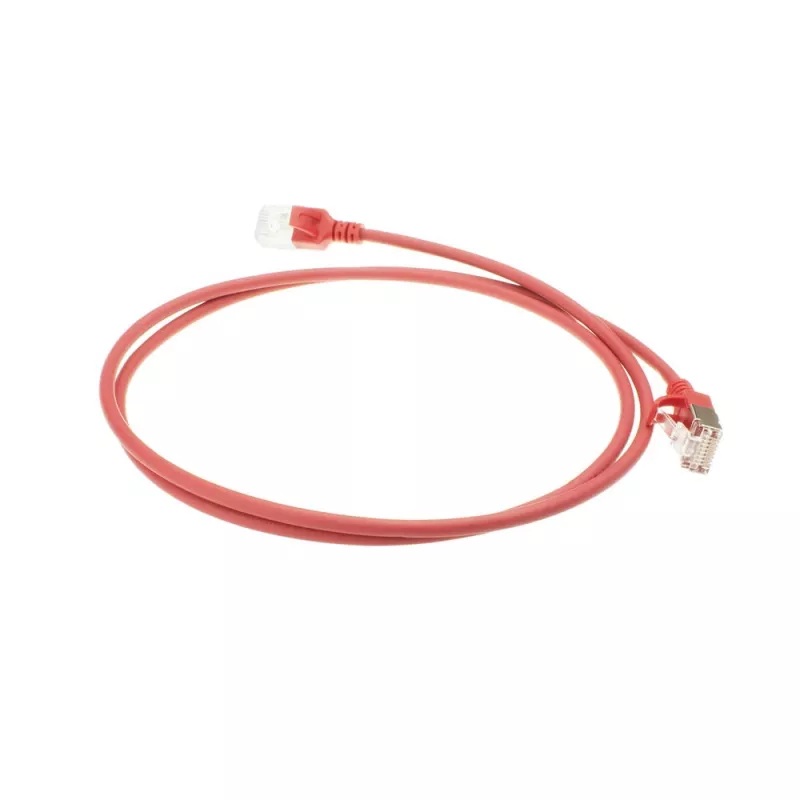 ACT Red 7 m LSZH U/FTP CAT6A datacentra plānais patch kabelis ar snagless RJ45 savienotājiem