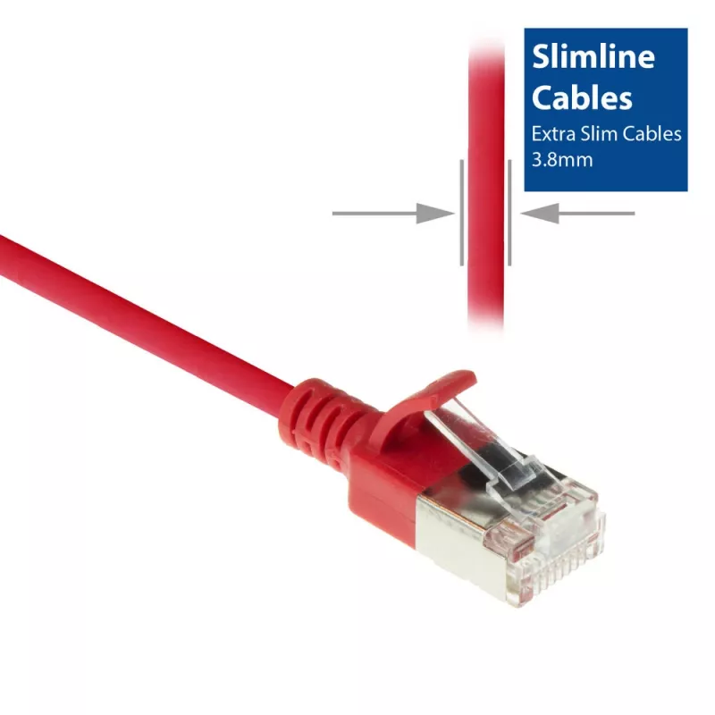 ACT Red 10 metru LSZH U/FTP CAT6A datacentra tievais lēciena kabelis ar aizsargātiem RJ45 savienotājiem