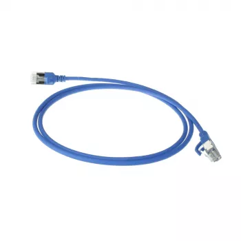 ACT Blue 10 metru LSZH U/FTP CAT6A datacentra plānā patch kabelis ar RJ45 savienotājiem