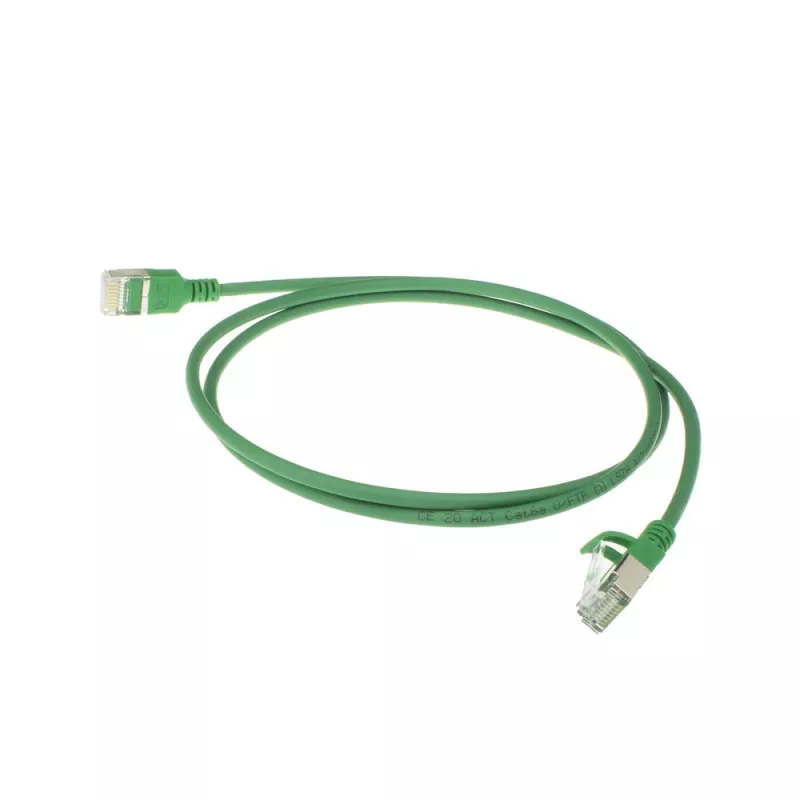 ACT Green 7 metru LSZH U/FTP CAT6A plānais datu centra savienojuma kabelis ar aizsargvāciņu un RJ45 savienotājiem