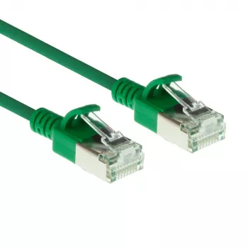 ACT zaļš 10 metru LSZH U/FTP CAT6A datacentra tievais patch vads ar RJ45 savienotājiem