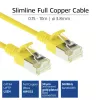 ACT Yellow 7m LSZH U/FTP CAT6A datacenter slimline patch kabelis ar RJ45 savienotājiem