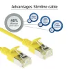 ACT Yellow 10 m LSZH U/FTP CAT6A plānais līdzens datu centra kabelis ar aizsargātiem RJ45 savienotājiem