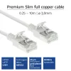 ACT White 2 m LSZH U/FTP CAT6A datacentra plānais lēciena kabelis ar RJ45 savienotājiem
