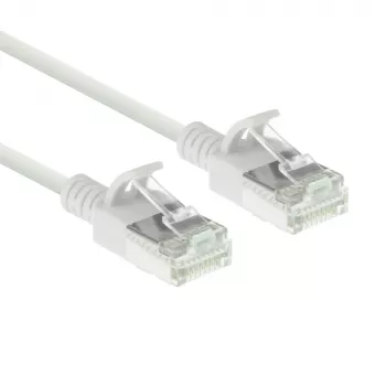 ACT White 3 metru LSZH U/FTP CAT6A datacentra slaidais savienojuma kabelis ar snagless RJ45 savienotājiem