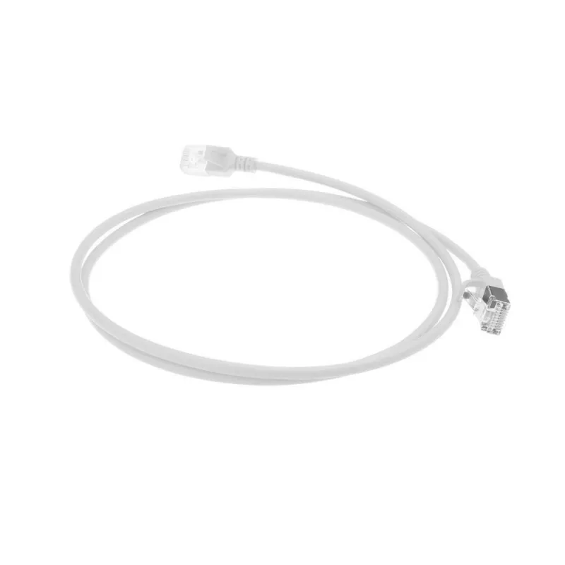 ACT White 3 metru LSZH U/FTP CAT6A datacentra slaidais savienojuma kabelis ar snagless RJ45 savienotājiem