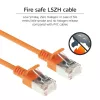 ACT Orange 1 metrs LSZH U/FTP CAT6A datacentra plānais patch vads ar snagless RJ45 savienotājiem