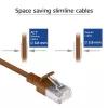 ACT Brown 0,5 m LSZH U/FTP CAT6A datacentra tievais lēcienvads, bezāķa RJ45