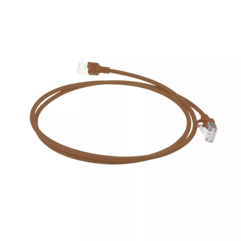 ACT Brown 1 m LSZH U/FTP CAT6A datacenter plānais lēciena kabelis ar RJ45 savienotājiem