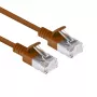 ACT Brown 0.25m LSZH U/FTP CAT6A datacentra slaidais savienojuma kabelis ar snagless RJ45 savienotājiem