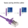 ACT Purple 0.15 m LSZH U/FTP CAT6A plānveida datu centra lēciena kabelis ar RJ45 savienotājiem