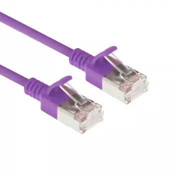 ACT Purple 1.5 m LSZH U/FTP CAT6A datacentra plānais lēciena kabelis ar aizsargātu RJ45 spraudni