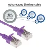 ACT Purple 1.5 m LSZH U/FTP CAT6A datacentra plānais lēciena kabelis ar aizsargātu RJ45 spraudni