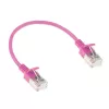 ACT Pink 0,5 m LSZH U/FTP CAT6A datacentra plānā līmējošā kabeļa komplekts ar RJ45 savienotājiem, bez aizķeršanās