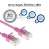 ACT Pink 2 metru LSZH U/FTP CAT6A datacentra slaidais savienojuma kabelis ar RJ45 savienotājiem