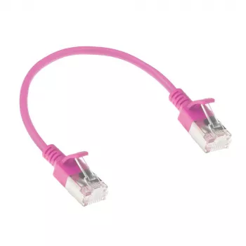 ACT Pink 0,15 metri LSZH U/FTP CAT6A datacentra plānā savienojuma kabelis ar RJ45 savienotājiem