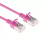 ACT Pink 1,5 m LSZH U/FTP CAT6A datacentra tievā patch kabeļa ar snagless RJ45 savienotājiem