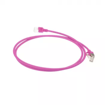 ACT Pink 1,5 m LSZH U/FTP CAT6A datacentra tievā patch kabeļa ar snagless RJ45 savienotājiem