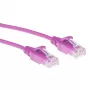 ACT Pink 10m LSZH U/UTP CAT6 datacenter plānais kabelis ar snagless RJ45 savienotājiem