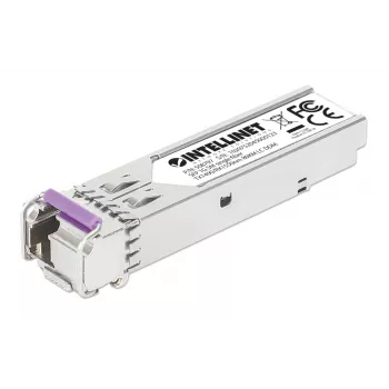 Intellinet Gigabit Fiber WDM Bi-Direkcionālais SFP optiskais raiduztvērēja modulis 1000Base-BX-U (LC) vienmoda ports, 80 km, BiDi WDM (RX1550/TX1490), MSA saderīgs