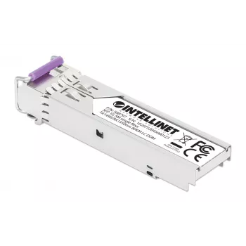 Intellinet Gigabit Fiber WDM Bi-Direkcionālais SFP optiskais raiduztvērēja modulis 1000Base-BX-U (LC) vienmoda ports, 80 km, BiDi WDM (RX1550/TX1490), MSA saderīgs
