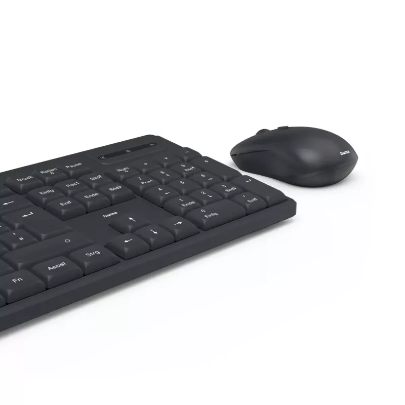 Hama WKM-200 bezvadu tastatūras un peles komplekts, RF, QWERTZ, melns