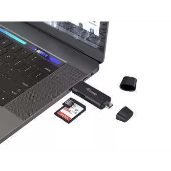 Equip 245462 karšu lasītājs USB 3.2 Gen 1 (3.1 Gen 1) Type-A/Type-C Melns