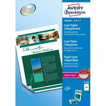 Fotopapīrs Avery Zweckform Premium Colour Laser Photo Paper A4 120 g/m² Spīdīgs 200 loksnes