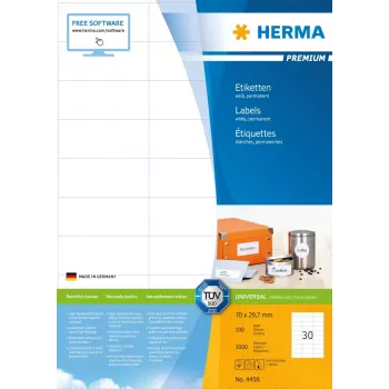 Uzlīmes HERMA Premium A4 70x29.7 mm 3000 gab.