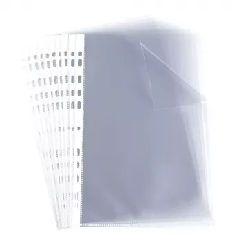 ELBA caurspīdīgā kabata, A4, PP, 0.06mm, Crystal Clear, atvērta augšdaļa, Eiropas perforācija, 230 x 307mm (M970506)