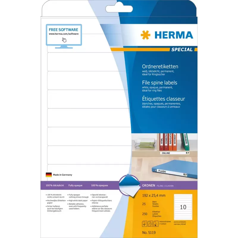 Pašlīmējošās printera etiķetes HERMA 5119