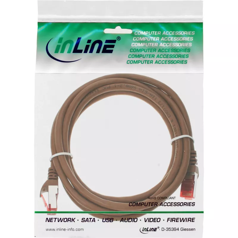 InLine Patch Kabelis S/FTP PiMF Cat.6 250MHz PVC varš brūns 3m