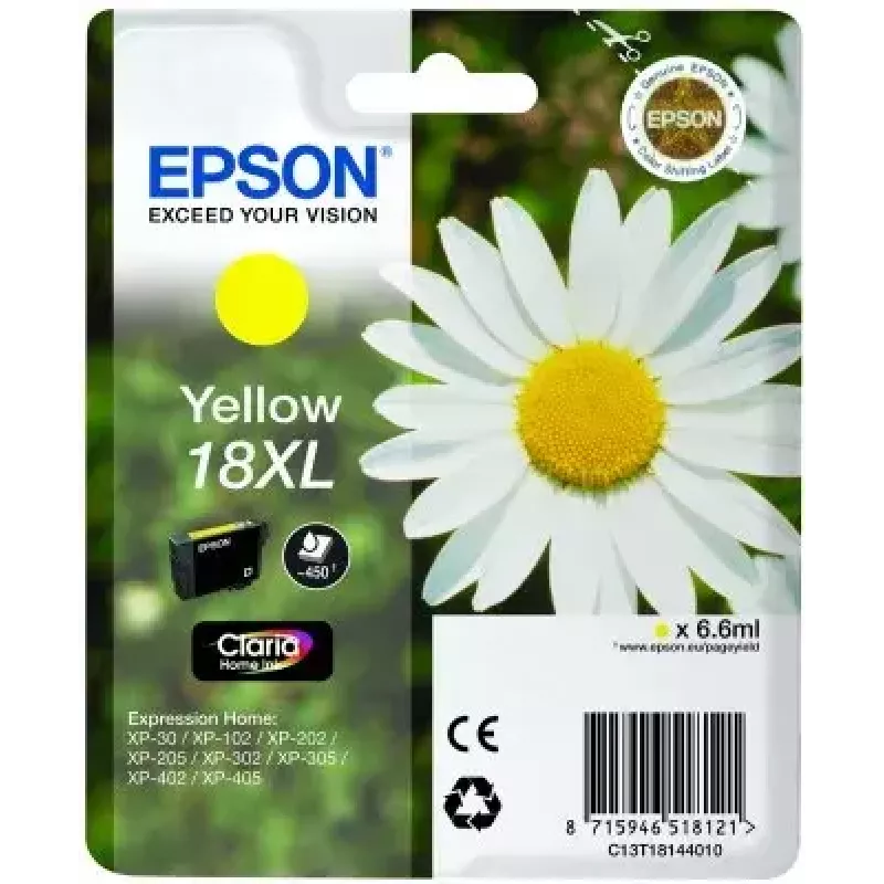 Epson 18XL Claria Home Yellow oriģinālā tintes kasetne (C13T18144010)