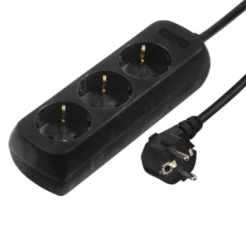 Hama 00108843 pārsprieguma aizsargs Melns 3 AC kontaktligzdas 230 V 5 m