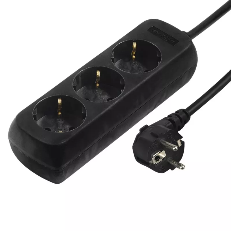 Hama 00108843 pārsprieguma aizsargs Melns 3 AC kontaktligzdas 230 V 5 m