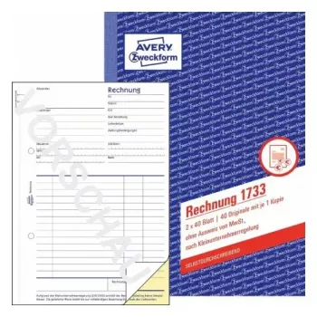 Avery 1733 biznesa veidlapa, A5, 2-dalu, 40 loksnes