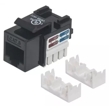 Intellinet Keystone Jack, Cat6, UTP, Punch-down, Melns, Plakans