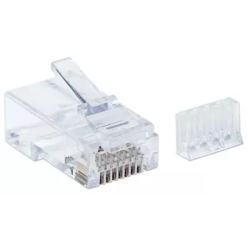 Intellinet RJ45 modulārie spraudņi, Cat6, UTP, 3-zaru, cietai stieplei, 15 µ apzeltīti kontakti, 90 iepakojumā