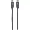 Manhattan USB-C uz USB-C kabelis, 50 cm, vīrietis-vīrietis, melns, 10 Gbps (USB 3.2 Gen2), 3A ātra uzlāde, SuperSpeed+ USB, mūža garantija