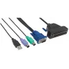 Intellinet VGA 1-Port kabelis KVM konsolei, PS2, USB un VGA savienotājiem