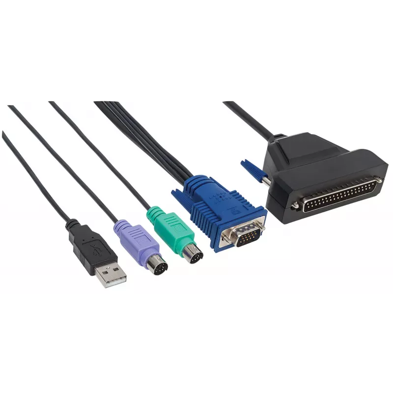 Intellinet VGA 1-Port kabelis KVM konsolei, PS2, USB un VGA savienotājiem