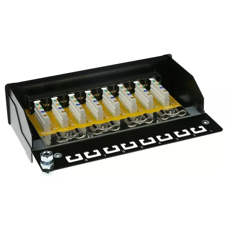 Virsmā montējama ekranēta sadales kārba ACT 8-portu CAT6, 173×44 mm