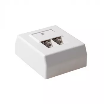 Virsmas montāžas ekranēta sadales kārba 2-portu, ACT CAT5E, izmēri 64.9×80×32.8 mm