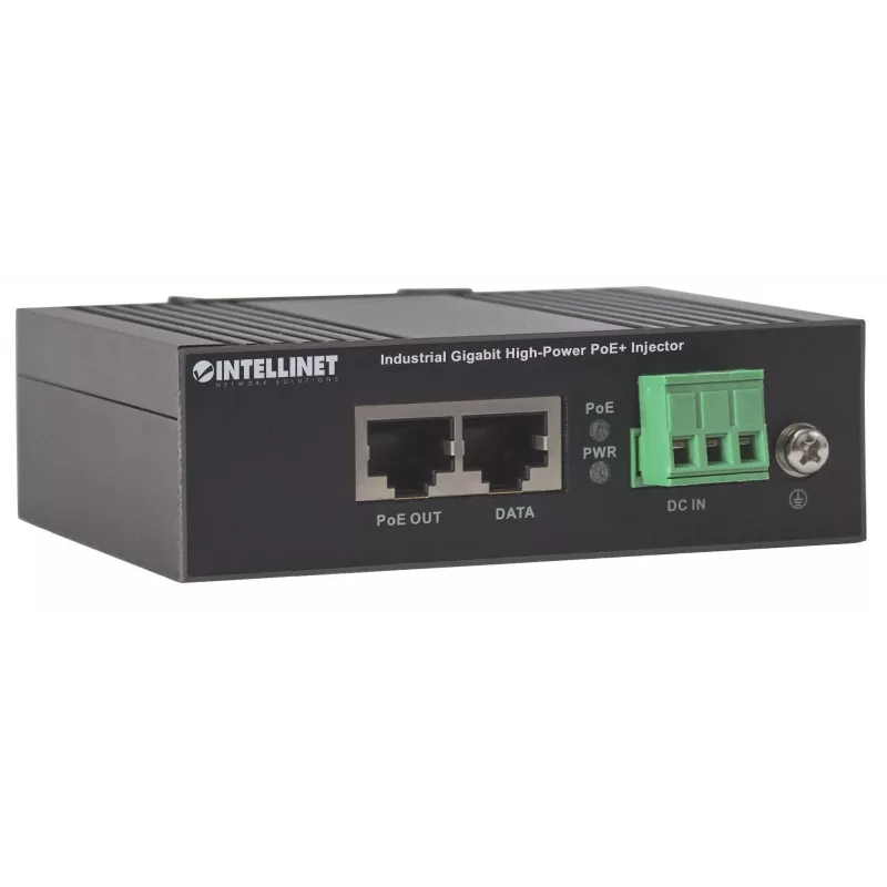 Intellinet Industrial Gigabit PoE+ Injektors, 1 x 30 W Ports, IEEE 802.3at/af, Metāla Korpusā