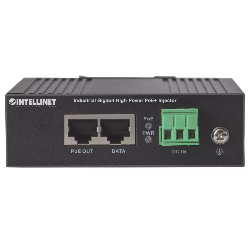 Intellinet Industrial Gigabit PoE+ Injektors, 1 x 30 W Ports, IEEE 802.3at/af, Metāla Korpusā