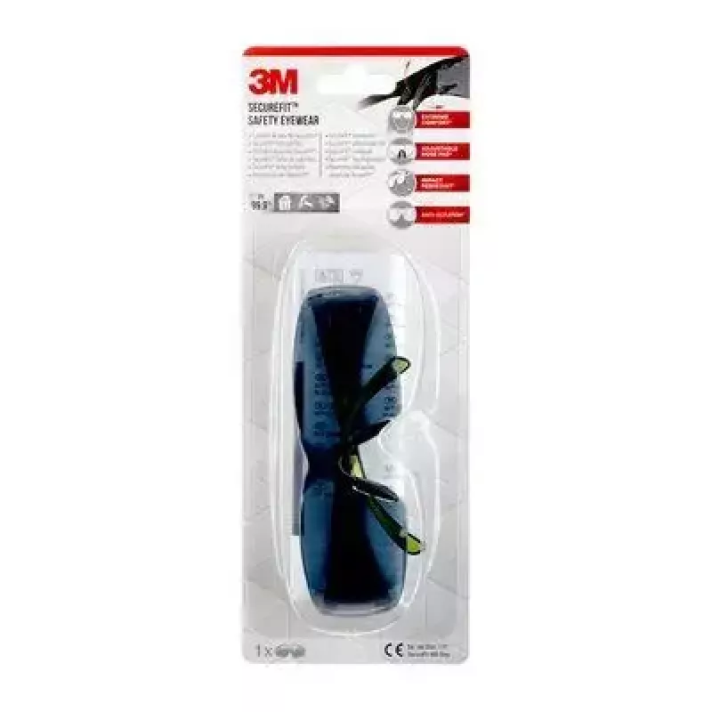 Aizsargbrilles 3M SF4000GC1, plastmasa, melna, zaļa