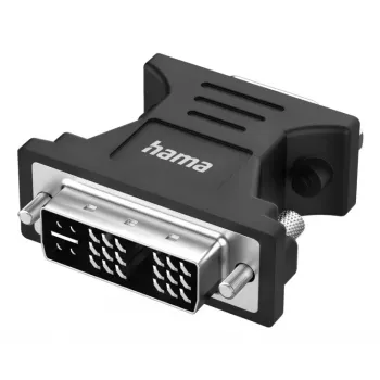 Video adapteris HAMA 00300090 DVI-I vīrišķais uz VGA sievišķo, melns